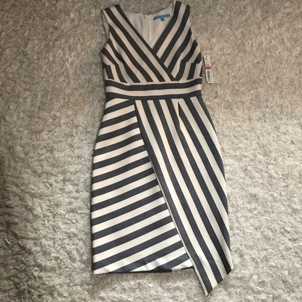 Ivory/Navy Stripe Dress by Antonio Melanie